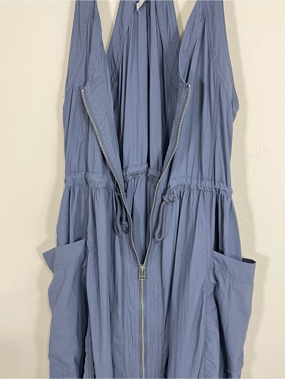 Anthropologie Daily Practice Free Fall Midi Dress Slate Blue Size Med Utility - Picture 5 of 10